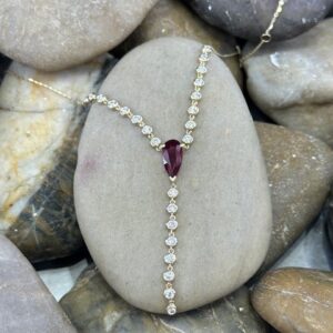 825-11039 RUBY & DIAMOND "Y" NECKLACE