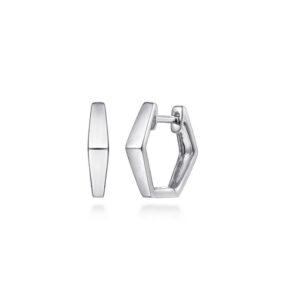 Preorder – 925 Sterling Silver Geometric Huggie Earrings