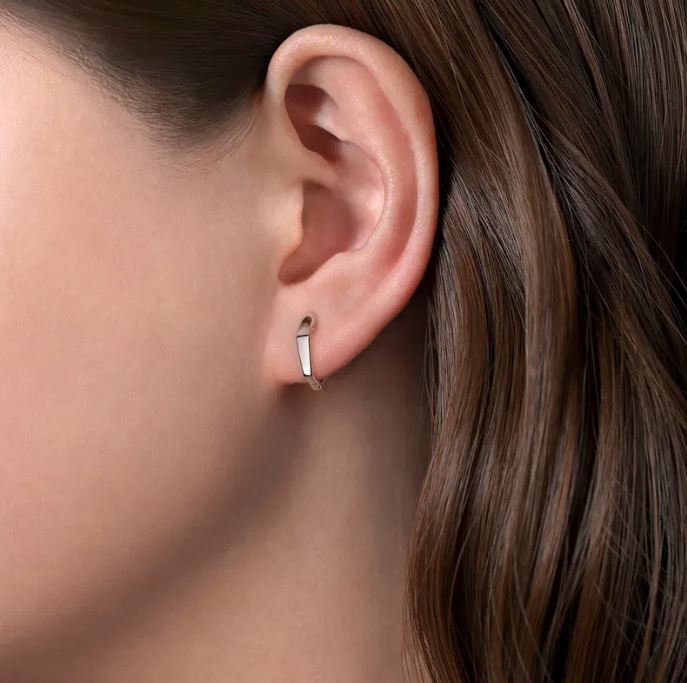 Preorder – 925 Sterling Silver Geometric Huggie Earrings - Image 2