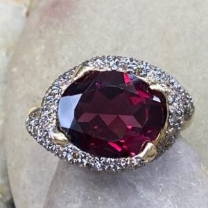 115-17703 GARNET WITH CHOCOLATE DIAMONDS