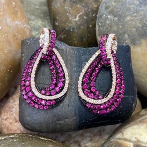 115-17709 RUBY & DIAMOND STUDS