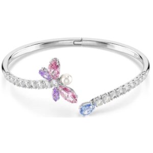 Ariana Grande x Swarovski bangle Mixed cuts, Dragonfly, Multicoloured, Rhodium plated (M)