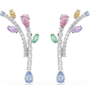 Ariana Grande x Swarovski drop earrings Mixed cuts, Multicoloured, Rhodium plated