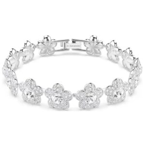Ariana Grande x Swarovski bracelet Round cut, Flower, White, Rhodium plated (M)