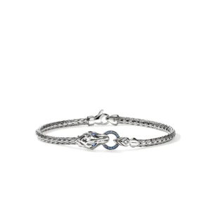 Naga Bracelet, Sterling Silver, Blue Sapphires, 3.5MM