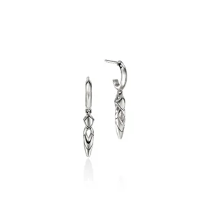 Naga Drop Earrings, Sterling Silver