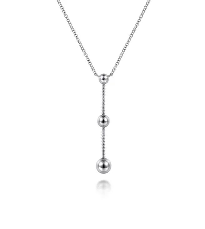 Preorder – 925 Sterling Silver Beaded Y Knots Necklace