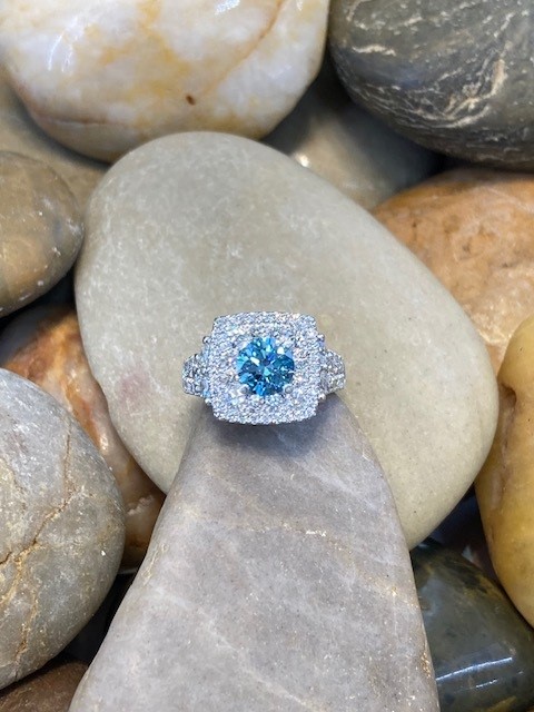 115-17759 FANCY BLUE DIAMOND PLATINUM - Image 2