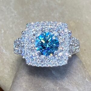 115-17759  FANCY BLUE DIAMOND PLATINUM