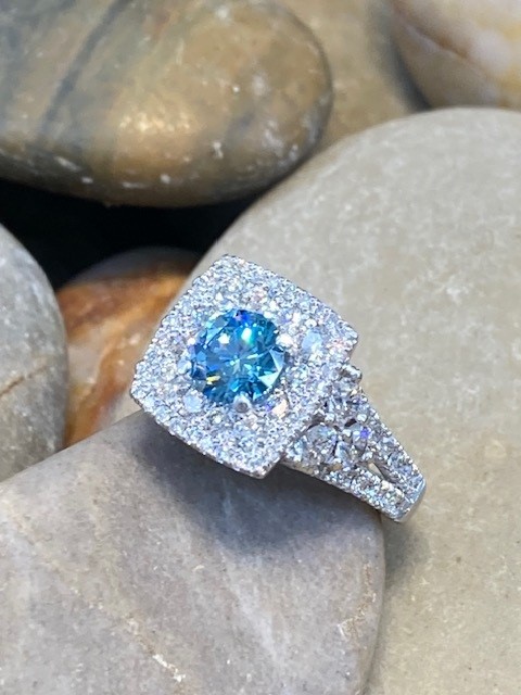 115-17759 FANCY BLUE DIAMOND PLATINUM - Image 3