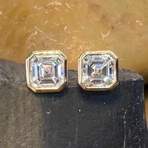 340-12783 Asscher cut studs
