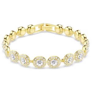 Una Angelic bracelet Round cut, Pavé, Medium, White, 18K gold finish