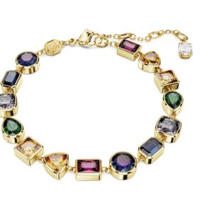Imber bracelet Mixed cuts, Multicoloured, 18K gold finish