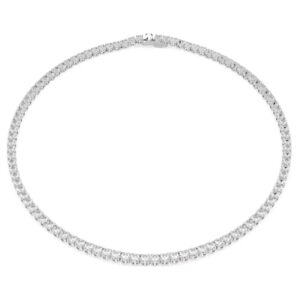 Matrix Tennis necklace Round cut, White, Rhodium plated