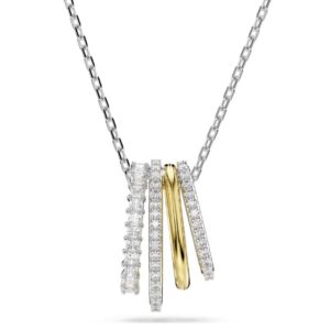 Hyperbola pendant Mixed cuts, White, Mixed metal finish