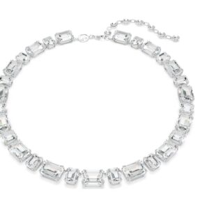 Millenia necklace Octagon cut, White, Rhodium plated