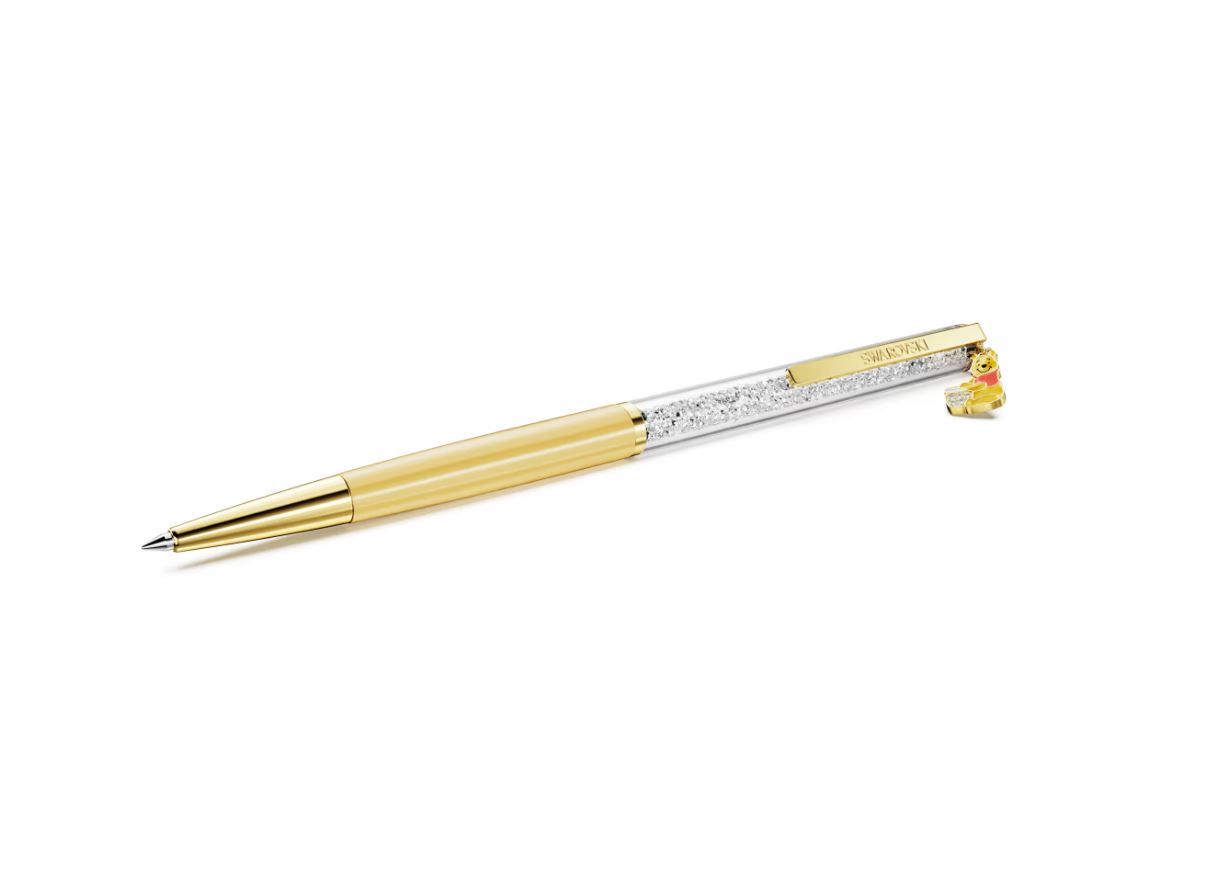 Crystalline ballpoint pen Winnie the Pooh, Yellow lacquered, gold-tone plated - Image 3