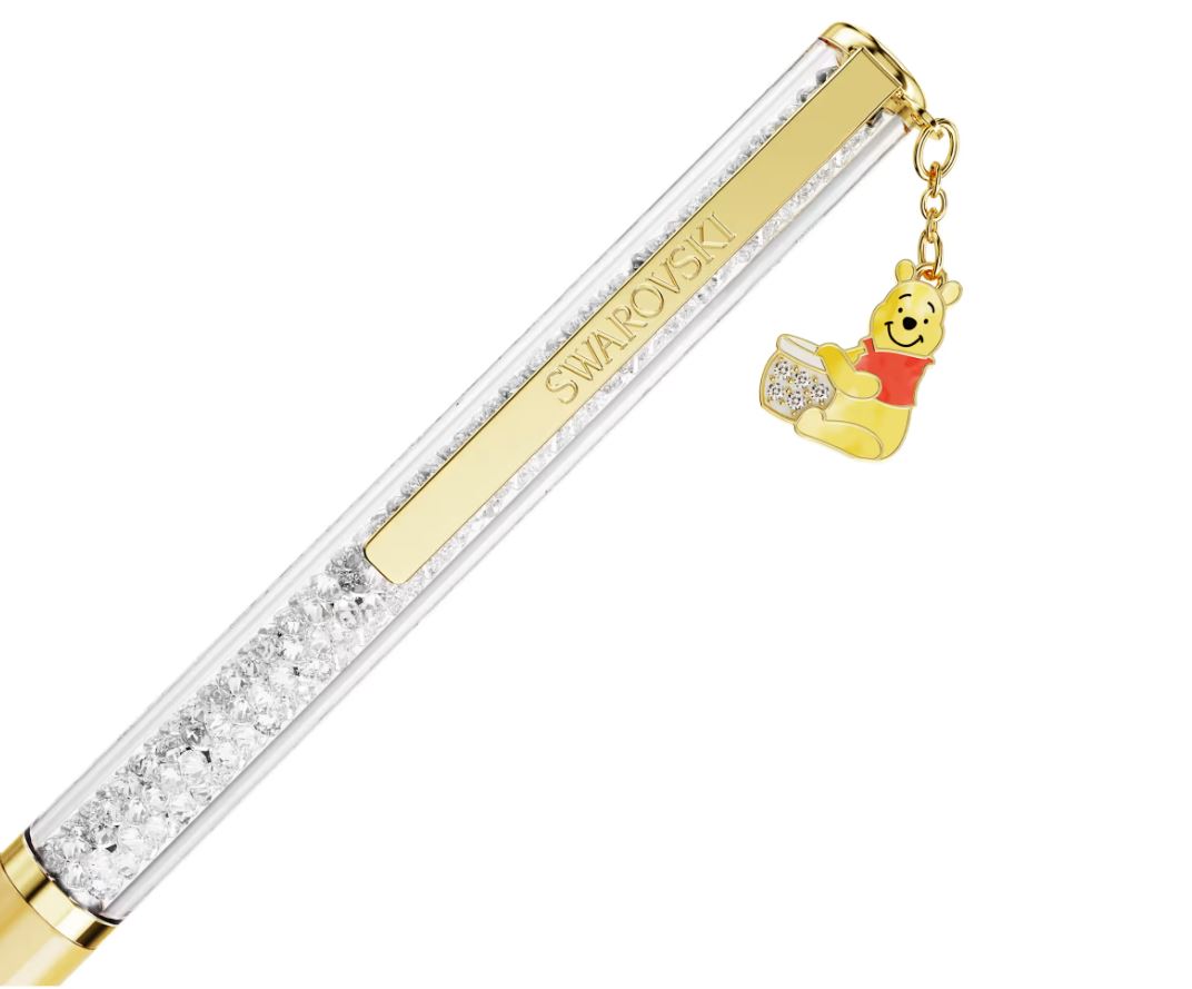 Crystalline ballpoint pen Winnie the Pooh, Yellow lacquered, gold-tone plated