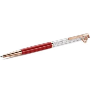 Crystalline ballpoint pen Bell, Red lacquered, rose gold-tone plated