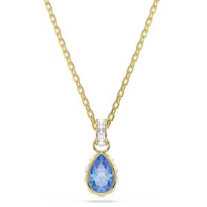 Chroma pendant Pear cut, Blue, 18K gold finish
