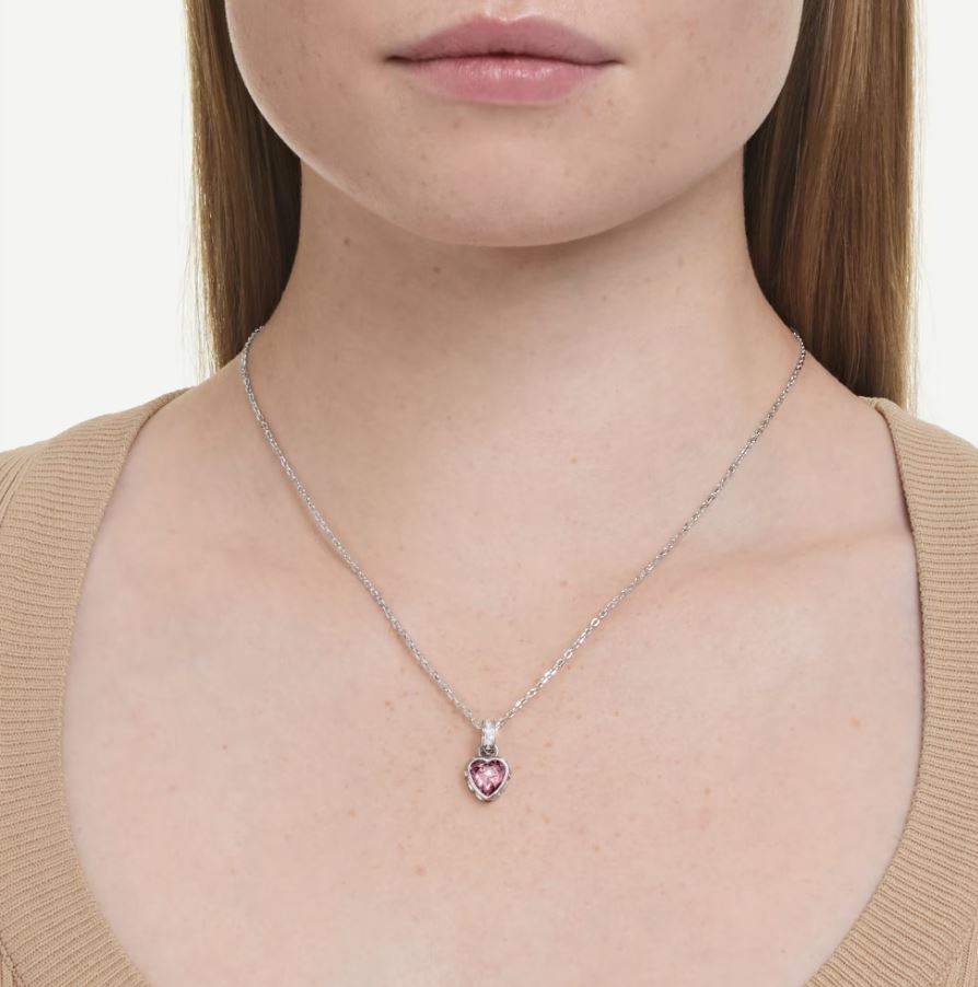 Chroma pendant Mixed cuts, Pink, Rhodium plated - Image 2