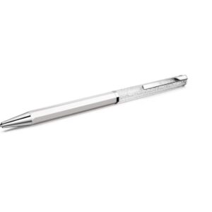 Crystalline ballpoint pen White lacquered, chrome plated