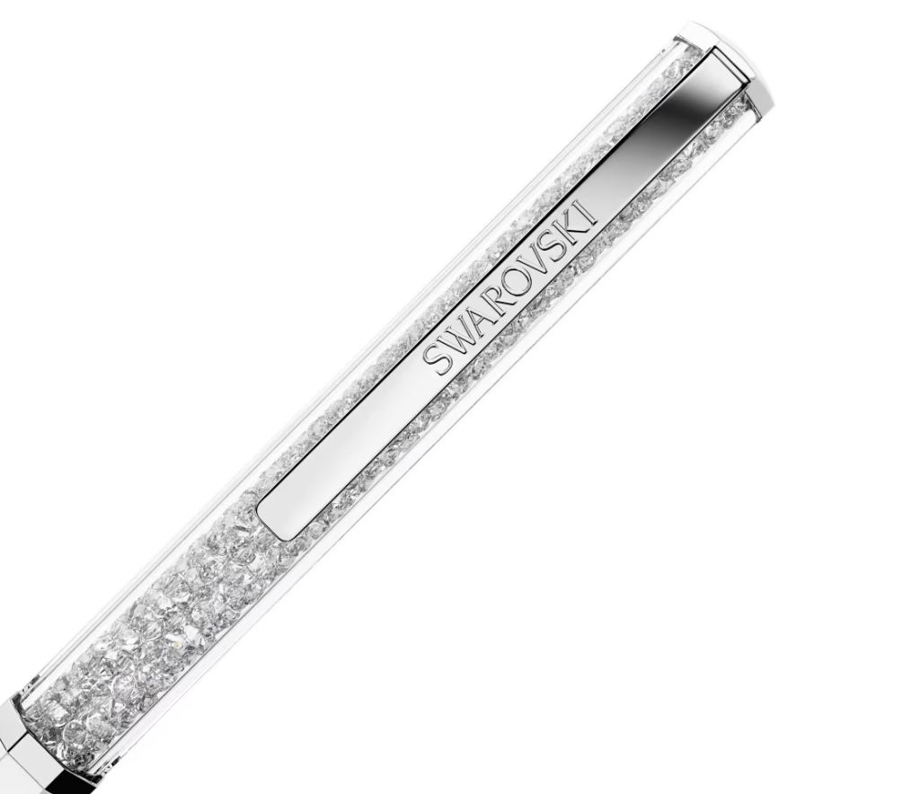 Crystalline ballpoint pen White lacquered, chrome plated - Image 2