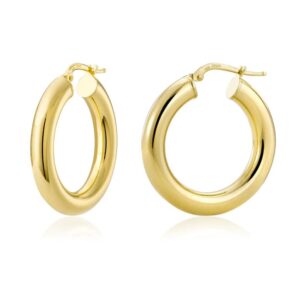 Medium 5mm Tube Hoops in Yellow