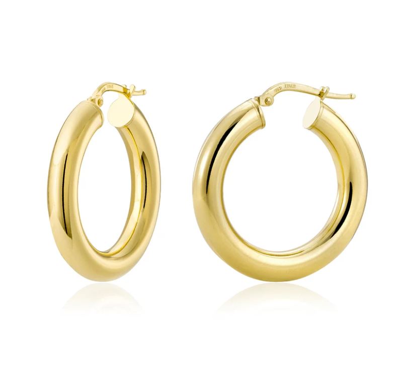 Medium 5mm Tube Hoops in Yellow