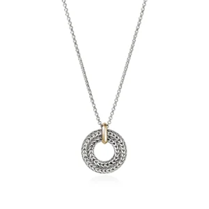 Icon Link Pendant Necklace, Sterling Silver, Gold, 2MM