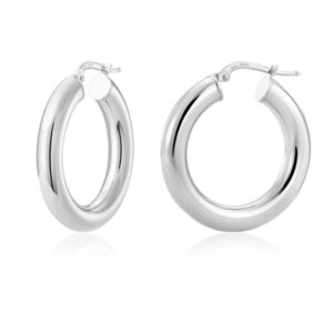 Medium 5mm Tube Hoops in Silver
