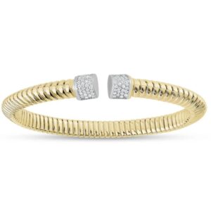 GROOVED BANGLE IN YELLOW