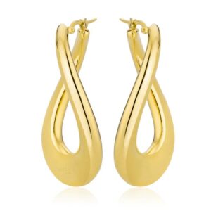 Large Oval Twist Earrings in Yellow