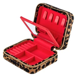 Savanna Leopard Print Jewelry Zip Case