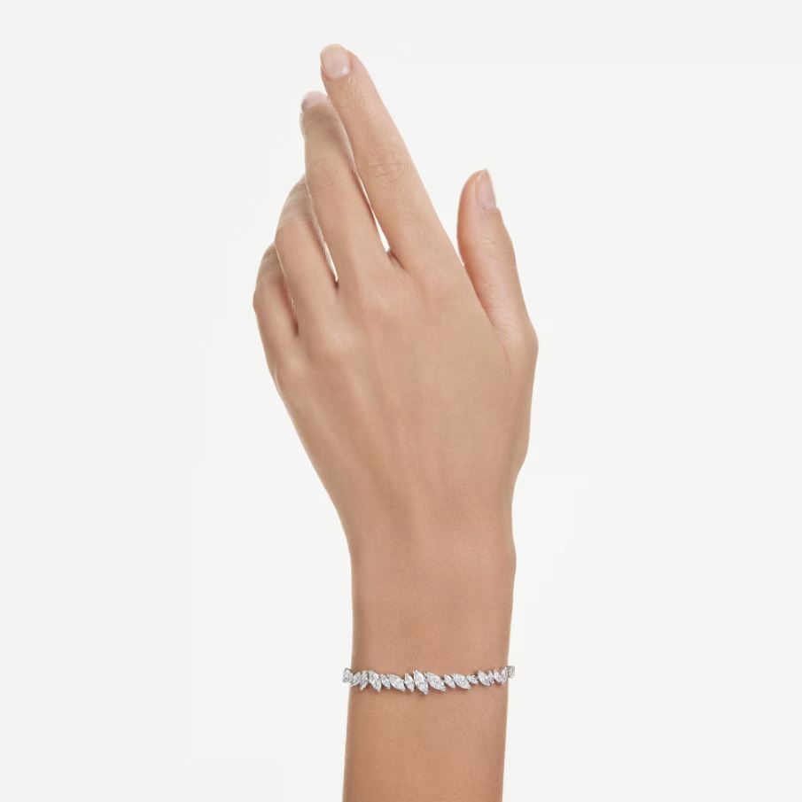 Mesmera bracelet Marquise cut, White, Rhodium plated (M) - Image 2