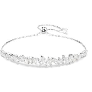 Mesmera bracelet Marquise cut, White, Rhodium plated (M)