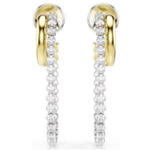 Hyperbola earrings Round cut, White, Mixed metal finish
