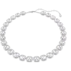 Una Angelic necklace Cushion cut, White, Rhodium plated