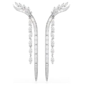 Mesmera earrings Mixed cuts, White, Rhodium plated