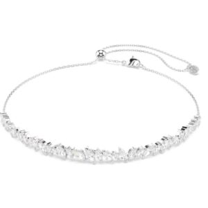 Mesmera choker Marquise cut, White, Rhodium plated