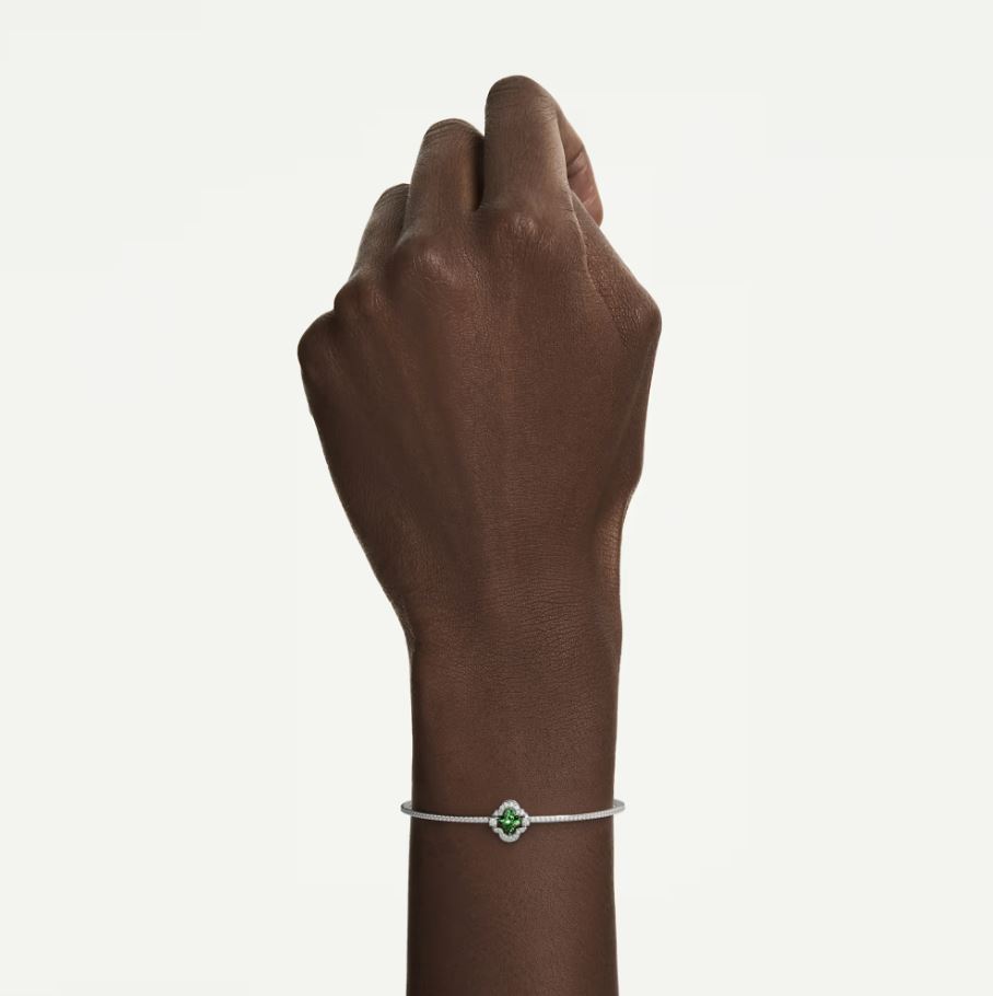 Una Angelic bangle Mixed cuts, Green, Rhodium plated (M) - Image 2