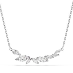 Mesmera necklace Marquise cut, White, Rhodium plated