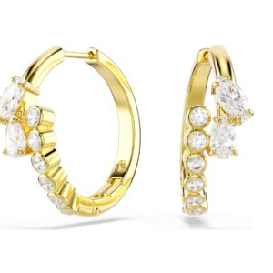Mesmera hoop earrings Mixed cuts, White, 18K gold finish