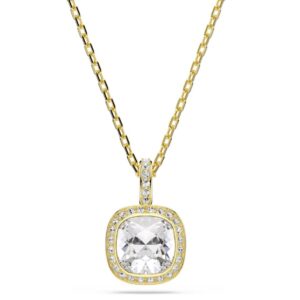 Una Angelic pendant Cushion cut, White, 18K gold finish