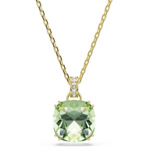 Millenia pendant Cushion cut, Green, 18K gold finish