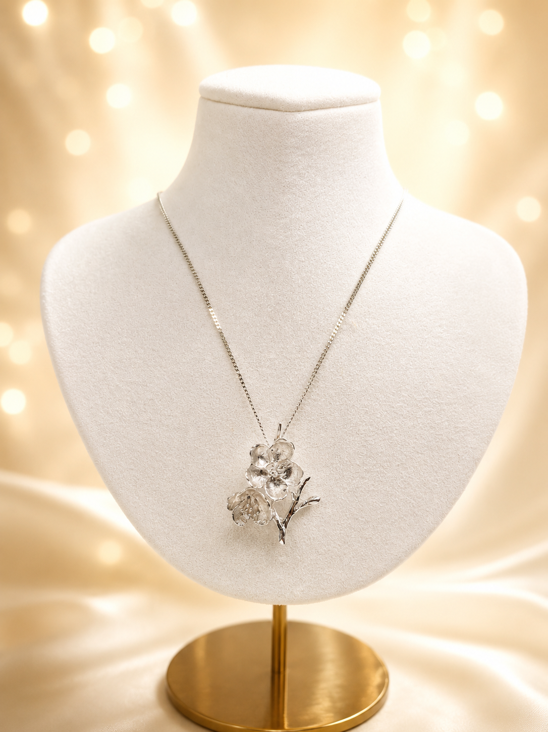 Cherry Blossom Branch Necklace– From the Botanical Garden Collection