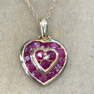 116-15142 RUBY HEART NECKLACE