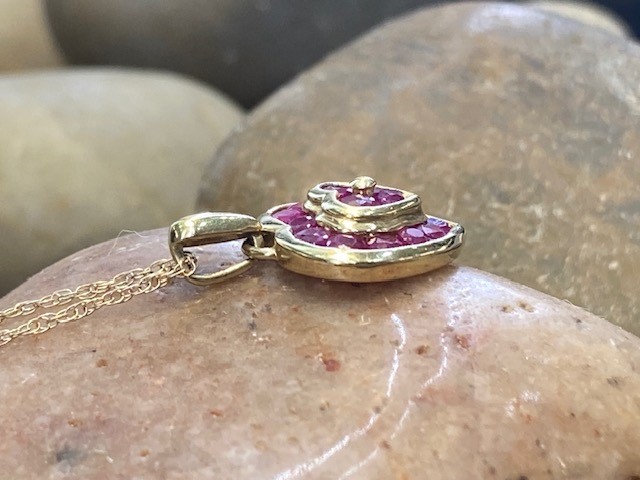 116-15142 RUBY HEART NECKLACE - Image 4