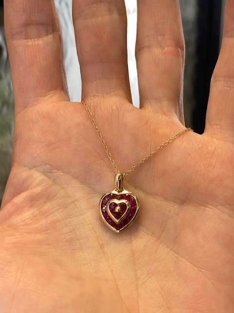 116-15142 RUBY HEART NECKLACE - Image 5