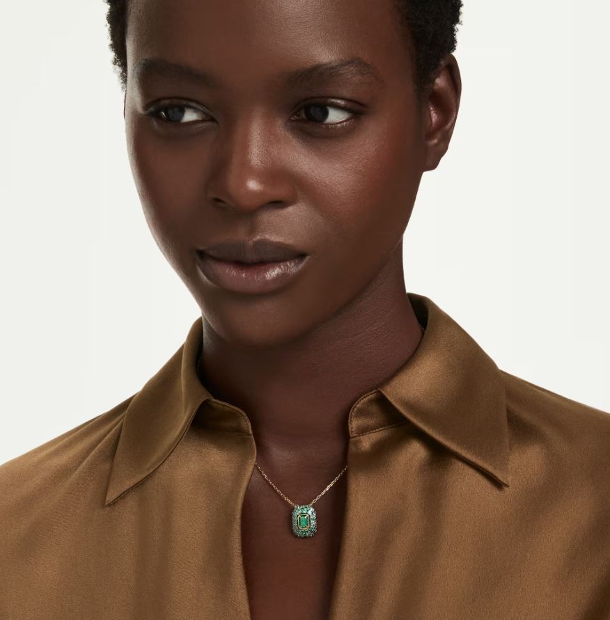 Sublima pendant Octagon cut, Green, 18K gold finish - Image 2